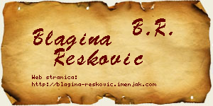 Blagina Resković vizit kartica
